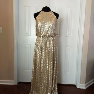 Gold sequin dress